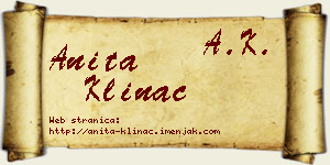 Anita Klinac vizit kartica